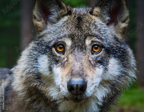 macro shot of a wolf in the wild