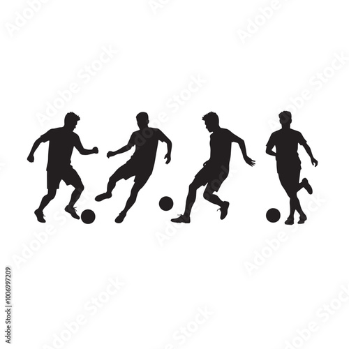 Silhouettes of Indoor Soccer Players