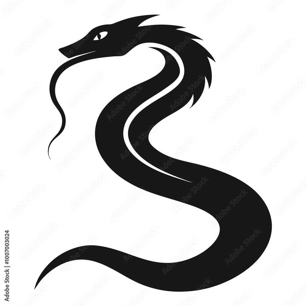 Fototapeta premium black silhouette of snake
