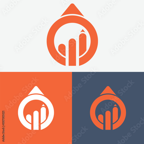 Business Arrow growth Logo design vector template
