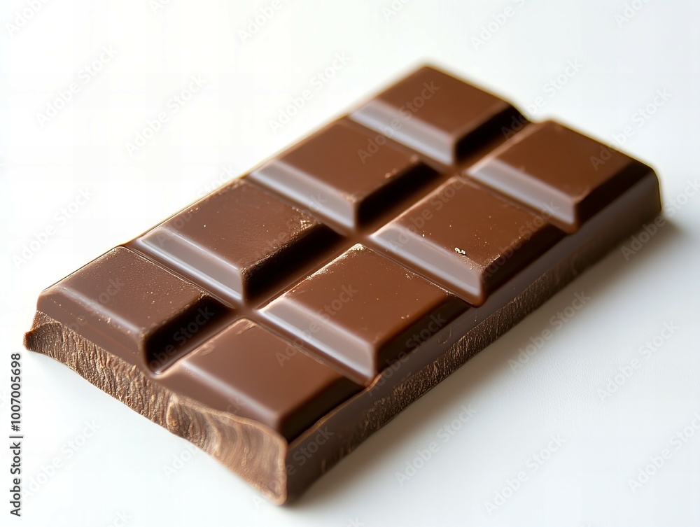 Top view of delicious chocolate bar with smooth surface and rich texture isolated on white background new beautiful stock image illustration AI Top view of delicious chocolate bar with smooth surface and rich texture isolated on white background new beautiful stock image illustration AI