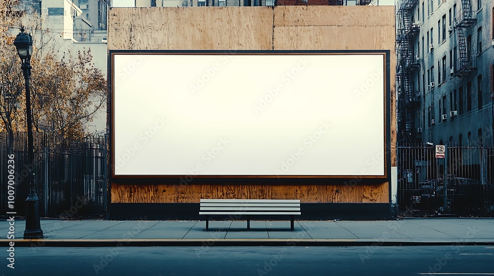 Billboard on the background of a wall on the street. blank advertising banner mockup. City horizontal ad. Billboard on the background of a wall on the street. blank advertising banner mockup. City horizontal ad.