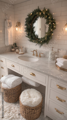 festive bathroom scene deco...