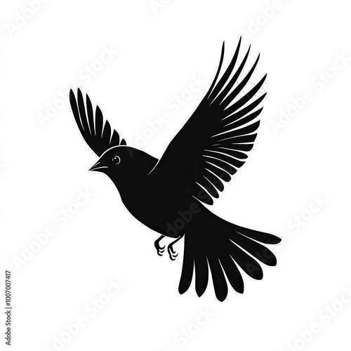 Flying Sparrow Silhouette, ...