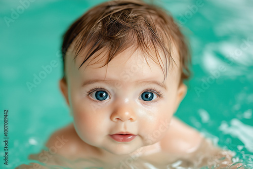 Newborn Swimming Underwater