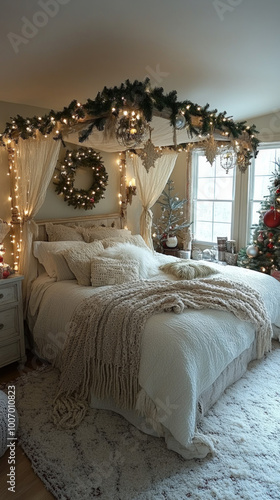 romantic bedroom setting wi...