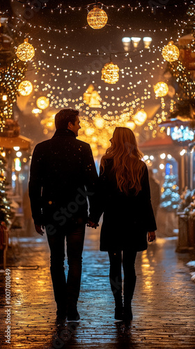 romantic winter evening sce...