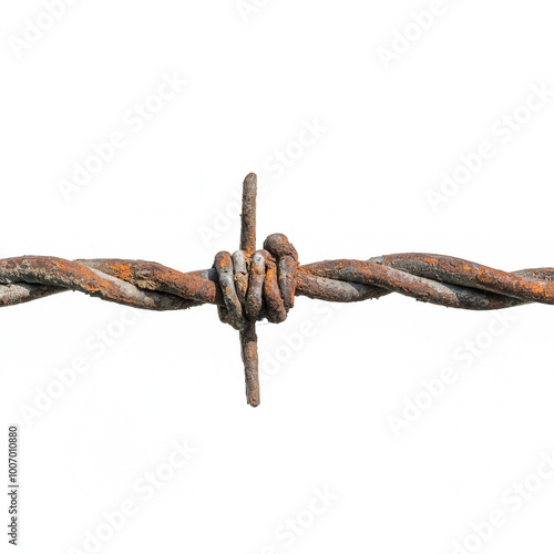 Rusty Barbed Wire Isolated