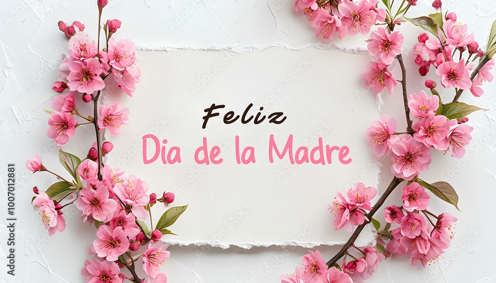 Obraz premium Feliz Dia de la Madre, or Happy Mother's Day in Spanish, Background design