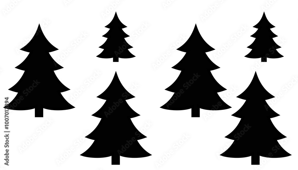 Christmas trees set