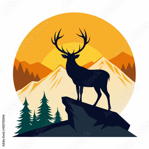 silhouette of deer