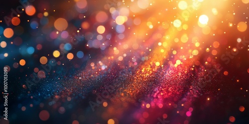 Bright colorful light rays with vibrant bokeh effects blending together, creating a vivid abstract visual background with warm gradients and radiant glow new beautiful stock image illustration AI