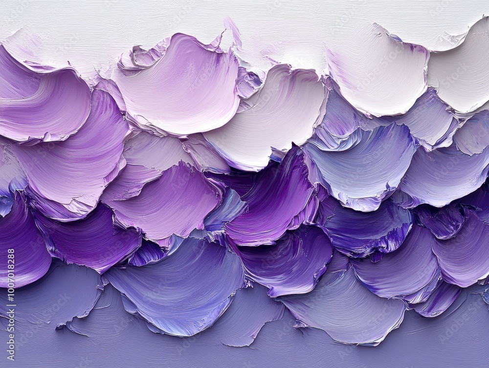 Purple paint is being applied to a white wall Purple paint is being applied to a white wall