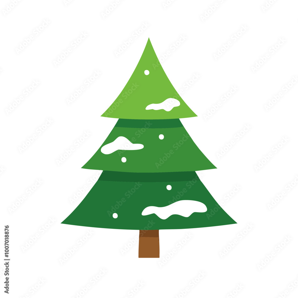 Simple Christmas Tree with Snow Decoration Simple Christmas Tree with Snow Decoration