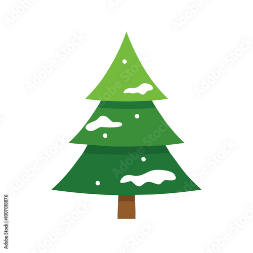 Simple Christmas Tree with Snow Decoration