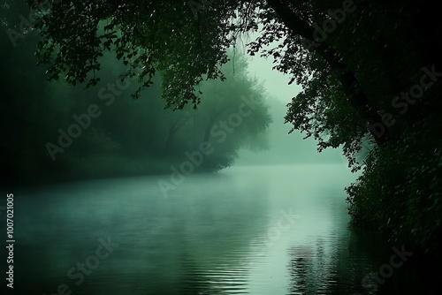 misty morning in the forest