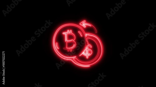 Wallpaper Mural Money Exchange Outline Icon in HD Video Neon Animation – Currency and Finance Symbol for Foreign Exchange, Transactions, and International Payments on Black Background Torontodigital.ca
