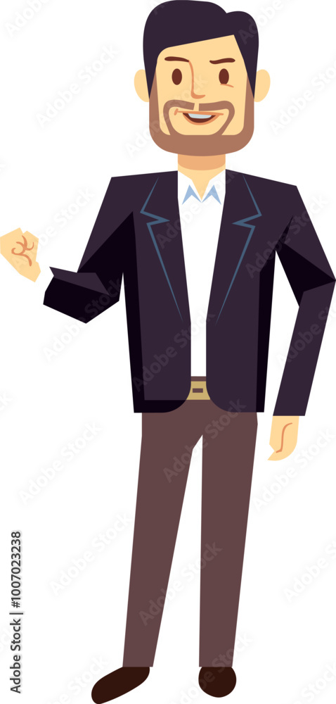 Happy businessman character. Office manager color icon Happy businessman character. Office manager color icon