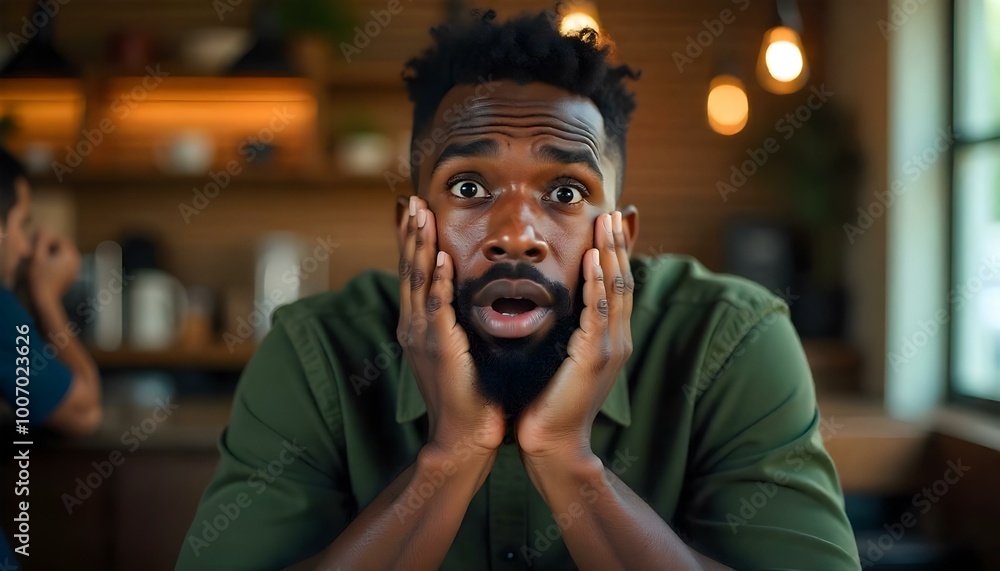 Young handsome man with beard wearing casual shirt yawning tired covering half face, eye and mouth with hand. face hurts in pain. Young handsome man with beard wearing casual shirt yawning tired covering half face, eye and mouth with hand. face hurts in pain.