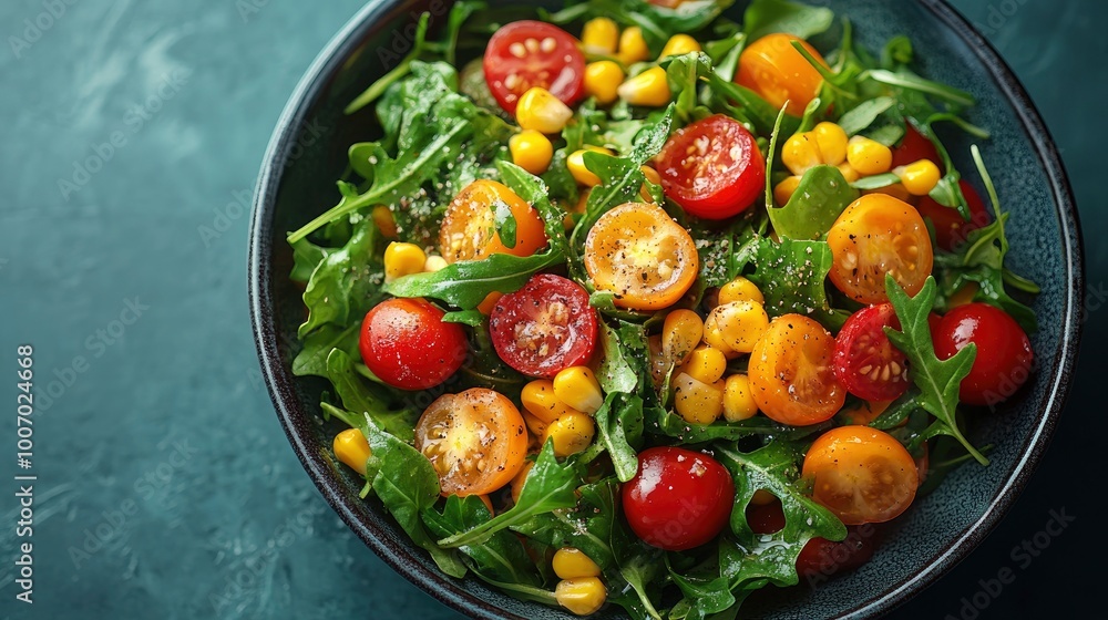 Fresh Salad with Cherry Tomatoes, Corn and Arugula Fresh Salad with Cherry Tomatoes, Corn and Arugula