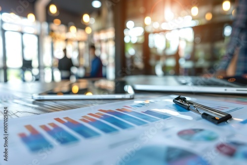 Business Analyst: Feasibility studies for new market entry, cost-benefit analysis of online versus brick-and-mortar, strategic planning for growth. , background blur