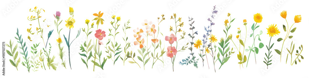 PNG Flowers as divider watercolor asteraceae graphics pattern. PNG Flowers as divider watercolor asteraceae graphics pattern.