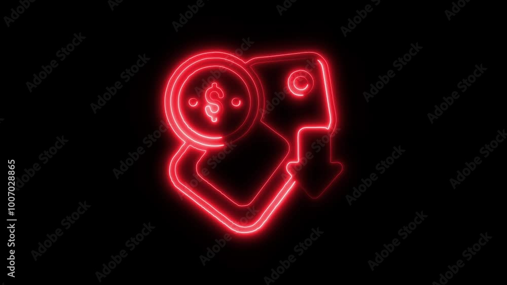 Reduce Cost Outline Icon in HD Video Neon Animation – Financial Management and Budgeting Symbol for Savings, Efficiency, and Business on Black Background Reduce Cost Outline Icon in HD Video Neon Animation – Financial Management and Budgeting Symbol for Savings, Efficiency, and Business on Black Background