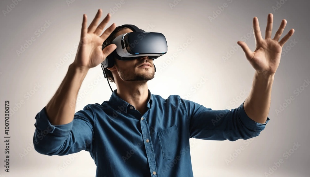 Businessman Experiencing Virtual Reality Businessman Experiencing Virtual Reality