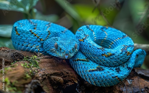 Blue pit viper from Indonesia photo