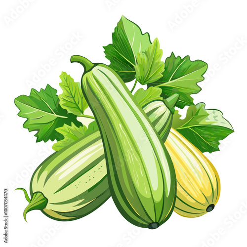zucchini with leaves