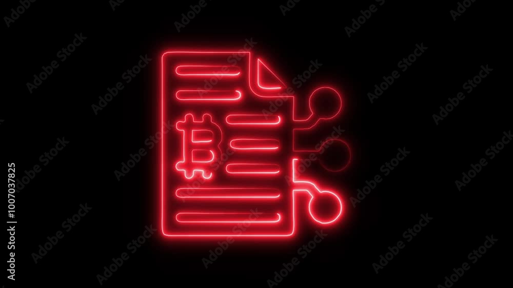 Bitcoin Document Outline Icon in HD Video Neon Animation – Cryptocurrency and Blockchain Record Symbol for Digital Contracts, Finance, and Data on Black Background Bitcoin Document Outline Icon in HD Video Neon Animation – Cryptocurrency and Blockchain Record Symbol for Digital Contracts, Finance, and Data on Black Background