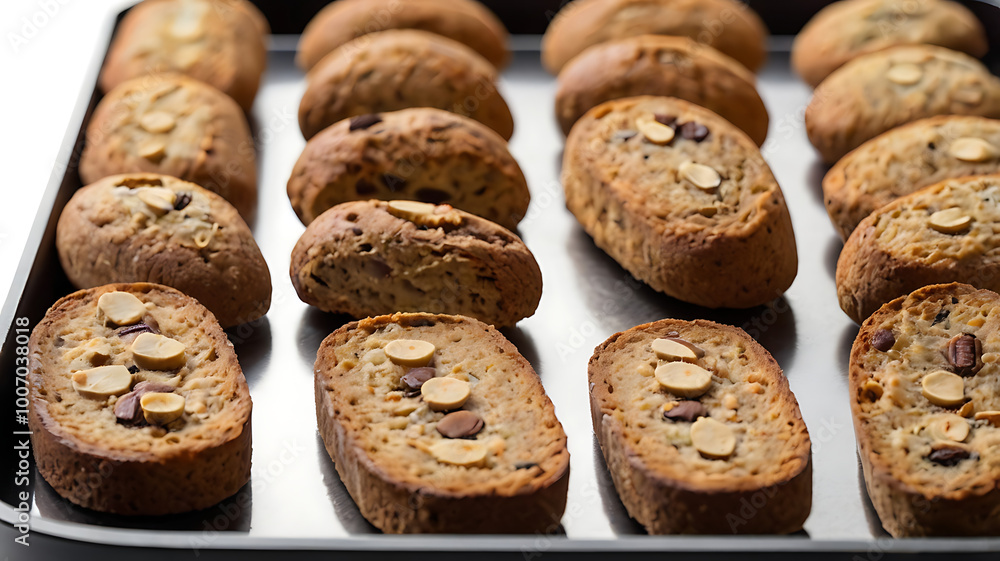 Biscotti in tray Biscotti in tray
