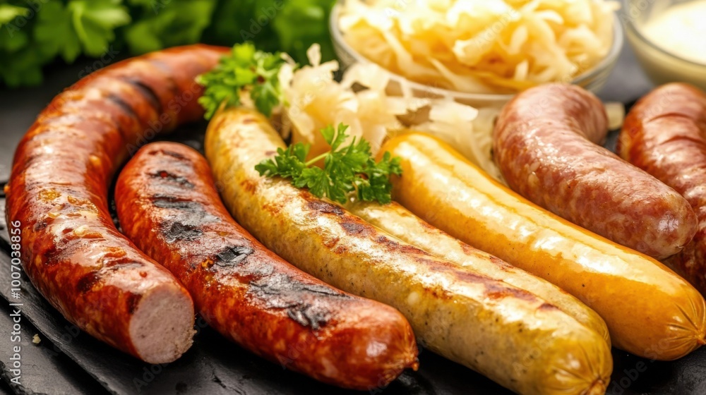 Grilled Sausages with Sauerkraut and Fresh Herbs Grilled Sausages with Sauerkraut and Fresh Herbs