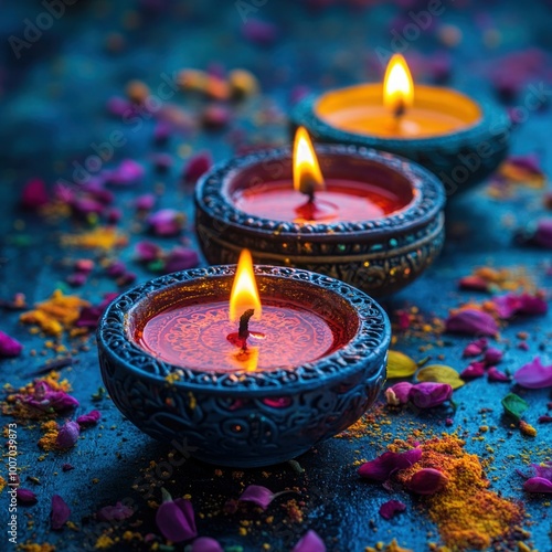 Joyful Diwali Celebration: A Colorful Holiday Background for the Festival of Lights in India