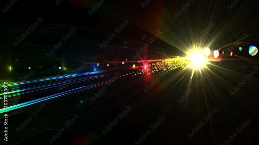 Colorful Lighting lens flare background Colorful Lighting lens flare background