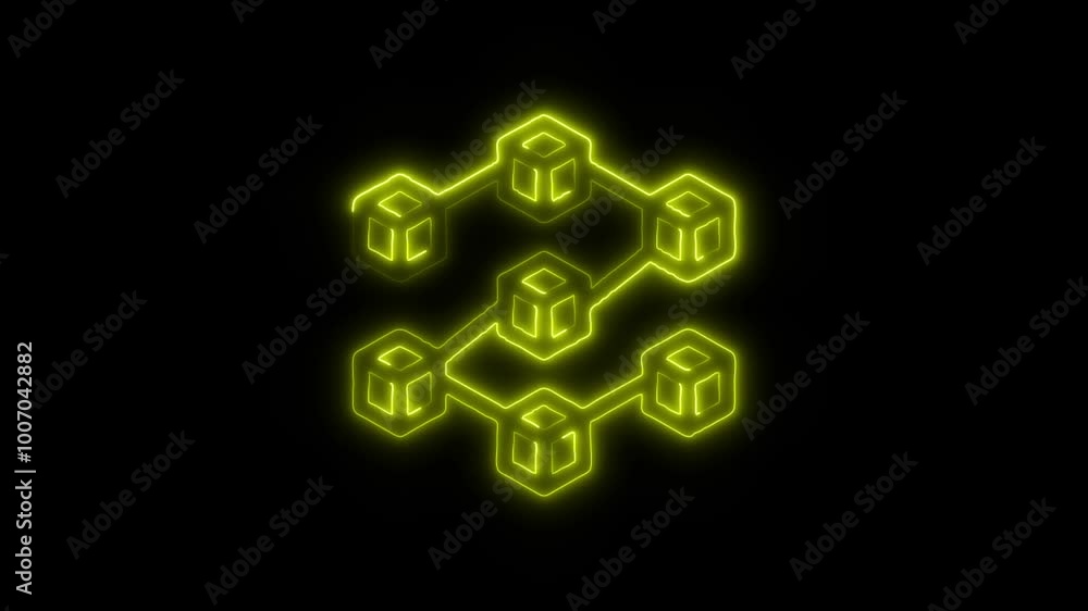 Blockchain Outline Icon in HD Video Neon Animation – Cryptocurrency and Digital Ledger Symbol for Decentralized Networks, Technology, and Security on Black Background Blockchain Outline Icon in HD Video Neon Animation – Cryptocurrency and Digital Ledger Symbol for Decentralized Networks, Technology, and Security on Black Background