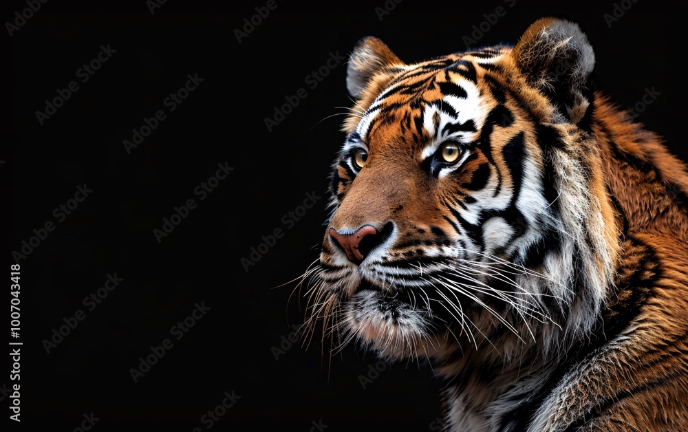 Fototapeta premium Tiger with a black background