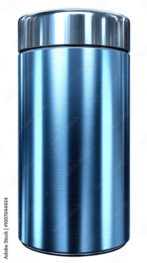 Shiny Blue Metal Container with Lid Shiny Blue Metal Container with Lid