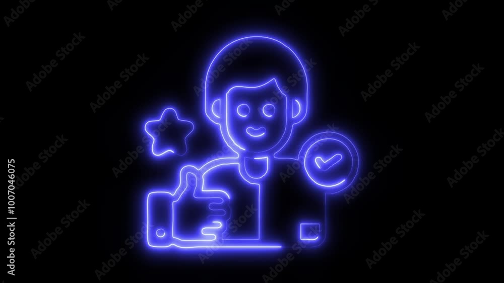 Customer Review Outline Icon in HD Video Neon Animation – Feedback and Rating Symbol for Product Reviews, Client Satisfaction, and Opinions on Black Background Customer Review Outline Icon in HD Video Neon Animation – Feedback and Rating Symbol for Product Reviews, Client Satisfaction, and Opinions on Black Background