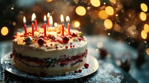 birthday cake with candles