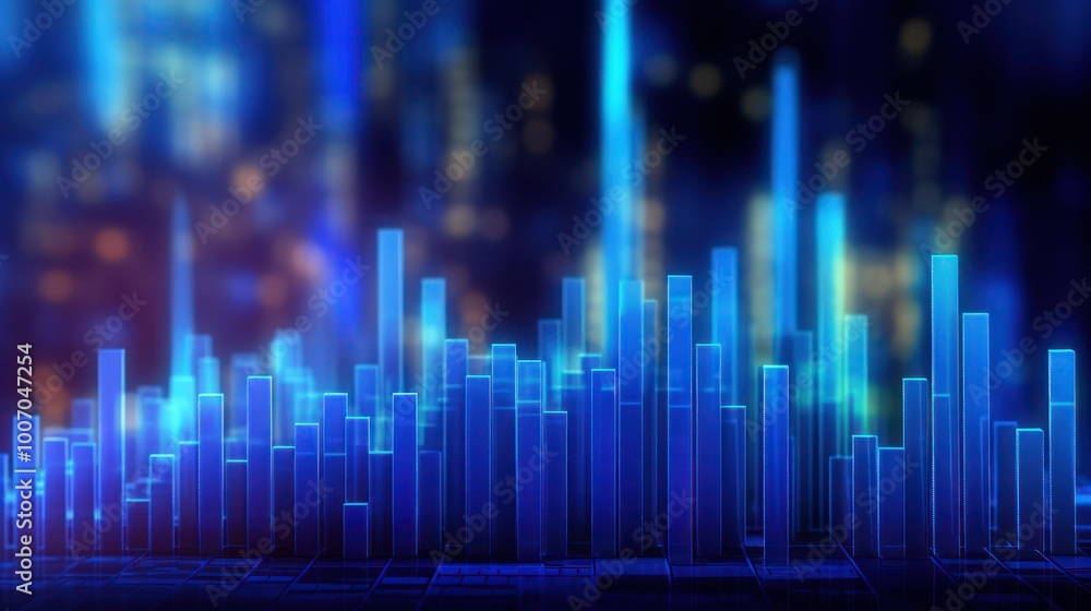 Abstract Digital Cityscape with Illuminated Bars Abstract Digital Cityscape with Illuminated Bars
