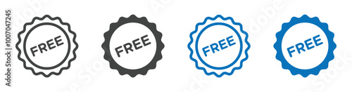 Free vector label illustration set. Free sticker set. Free vector icon