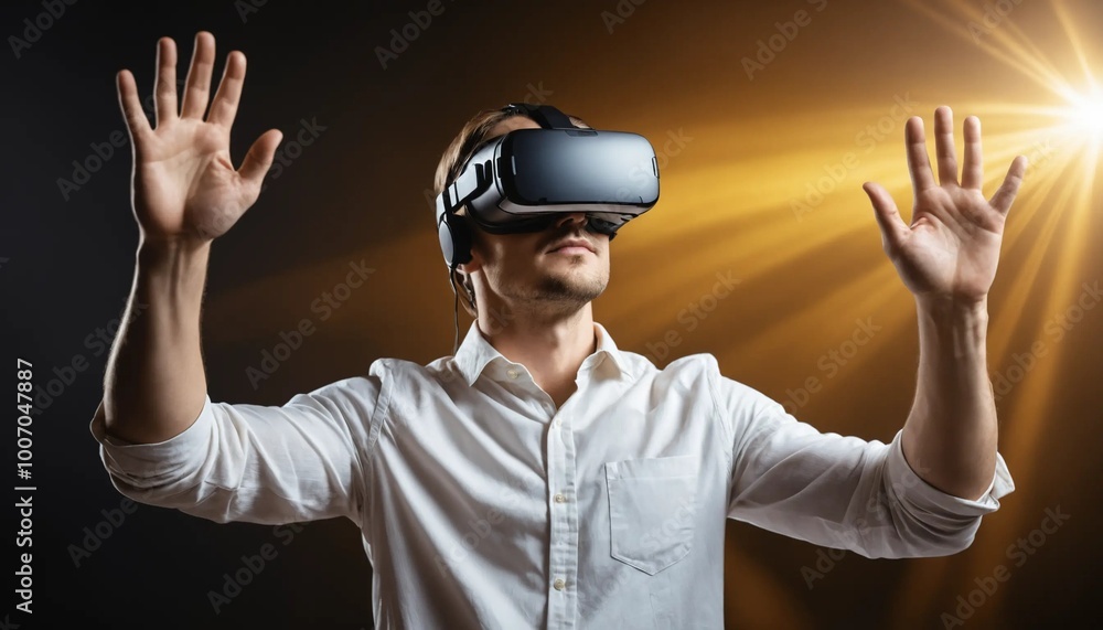 Businessman Experiencing Virtual Reality Businessman Experiencing Virtual Reality