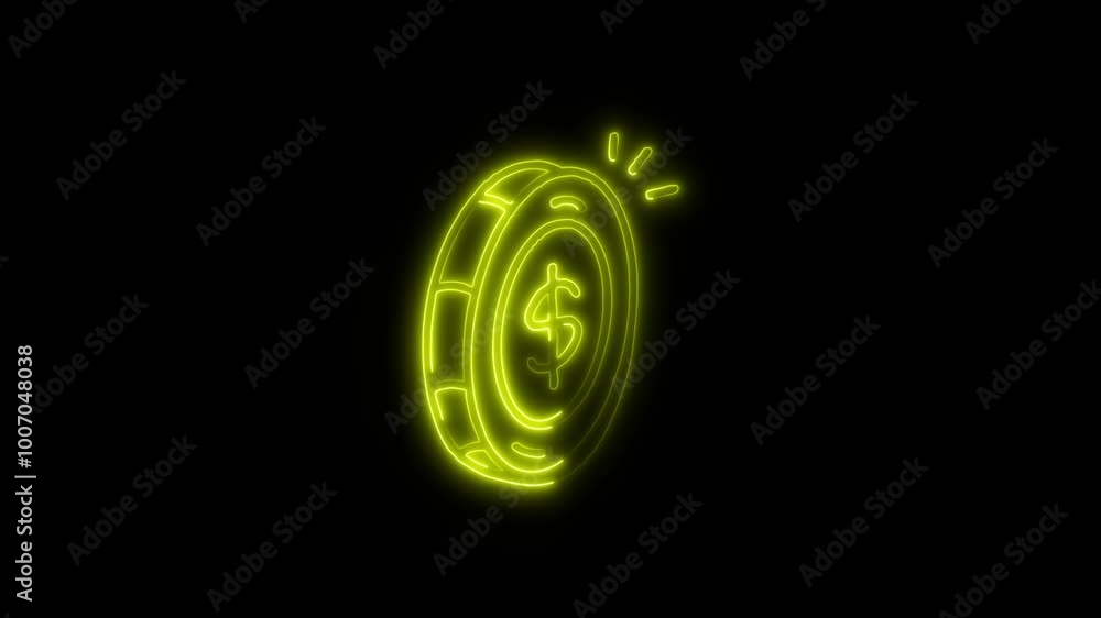 Dollar Outline Icon in HD Video Neon Animation – Currency and Finance Symbol for Money, Payments, and Wealth on Black Background Dollar Outline Icon in HD Video Neon Animation – Currency and Finance Symbol for Money, Payments, and Wealth on Black Background