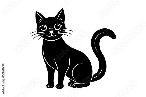 Cat icons Set in fill styles. Animal silhouettes Black Pet Symbols for templates, website designs and infographics, Drawing with children. Home animal signs vectors isolated on transparent background.