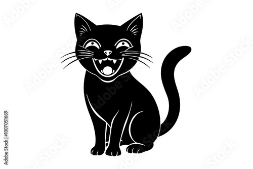 Cat icons Set in fill styles. Animal silhouettes Black Pet Symbols for templates, website designs and infographics, Drawing with children. Home animal signs vectors isolated on transparent background.