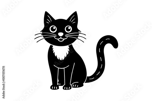 Cat icons Set in fill styles. Animal silhouettes Black Pet Symbols for templates, website designs and infographics, Drawing with children. Home animal signs vectors isolated on transparent background.