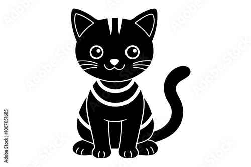 Cat icons Set in fill styles. Animal silhouettes Black Pet Symbols for templates, website designs and infographics, Drawing with children. Home animal signs vectors isolated on transparent background.