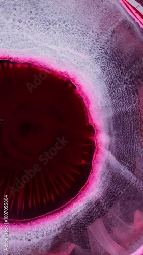 Close-up exploration of a microscopic organism revealing intricate cellular structures and vibrant coloration