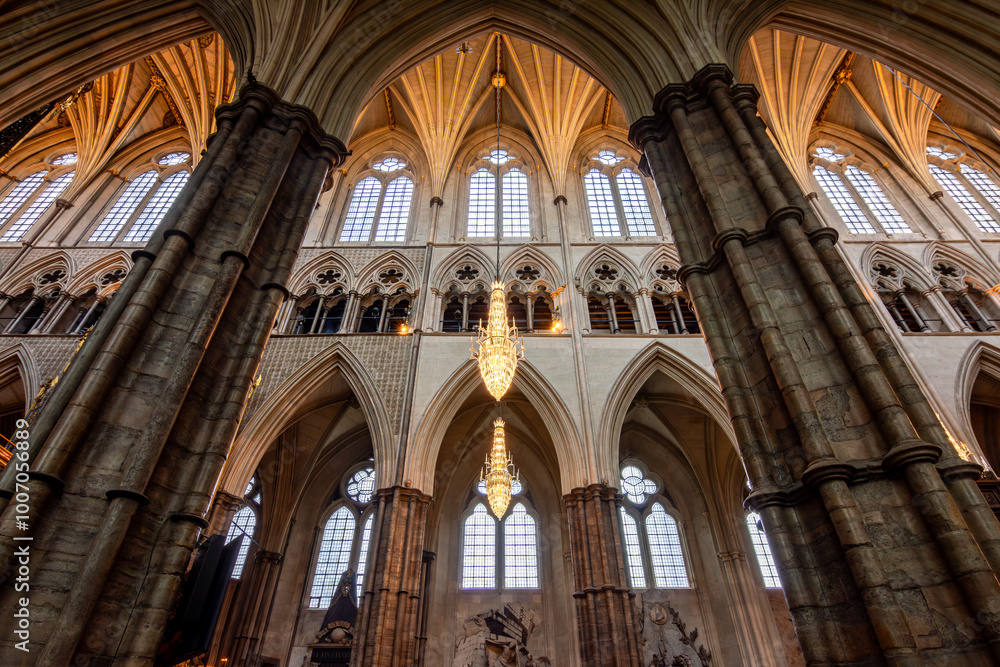 Interiors of Westminster Abbey, London, UK Interiors of Westminster Abbey, London, UK